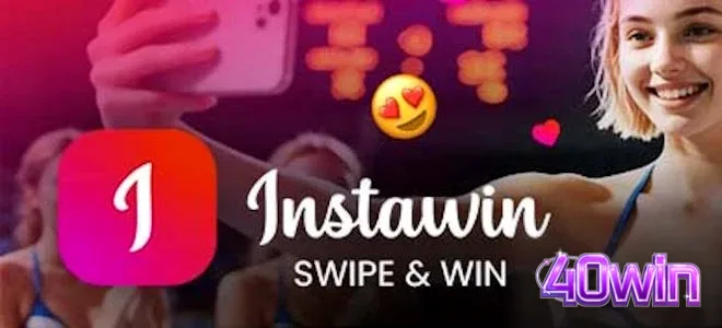 Interface de jogo Instawin com design de cartões postais